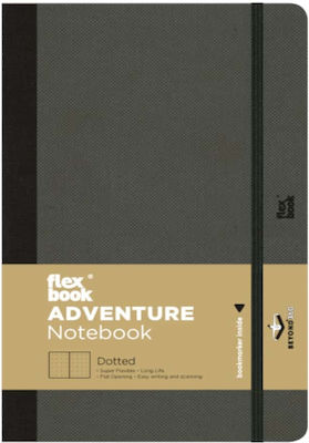 The Writing Fields Adventure Σημειωματάριο με Τελείες και Λάστιχο Μαύρο 17x25εκ.