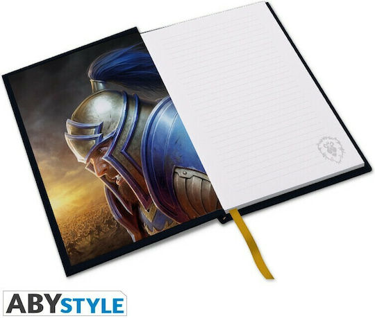 Abysse World Warcraft Σημειωματάριο A5 180 Φύλλων Ριγέ με Σκληρό Εξώφυλλο Μπλε