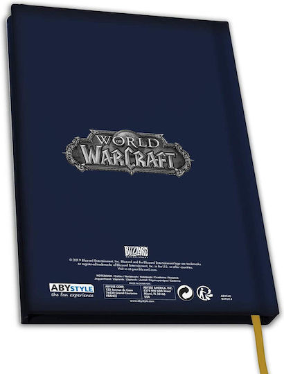 Abysse World Warcraft Σημειωματάριο A5 180 Φύλλων Ριγέ με Σκληρό Εξώφυλλο Μπλε