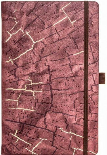 Castelli Wabi Sabi Тетрадка A5 На райета с Ластик и Калъф за Химикалка Кафяв