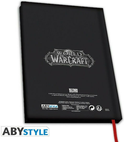 Abysse World of Warcraft Σημειωματάριο A5 180 Φύλλων Ριγέ με Σκληρό Εξώφυλλο Μαύρο