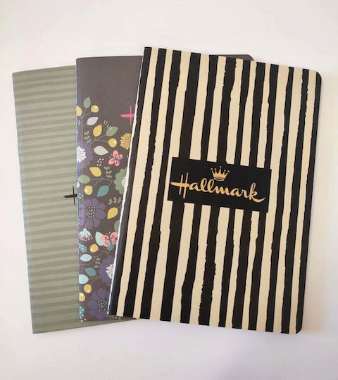 Hallmark Stripes Сет 3 Тетрадки 80 Листа A5 На райета Многоцветен