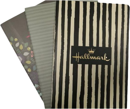 Hallmark Stripes Сет 3 Тетрадки 80 Листа A5 На райета Многоцветен