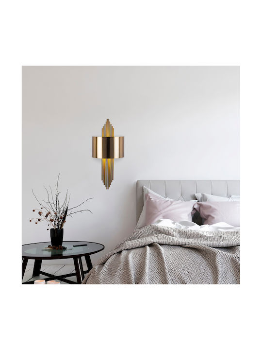 Opviq Vintage Lumină de Perete cu Soclu E27 Auriu 22x35x10cm