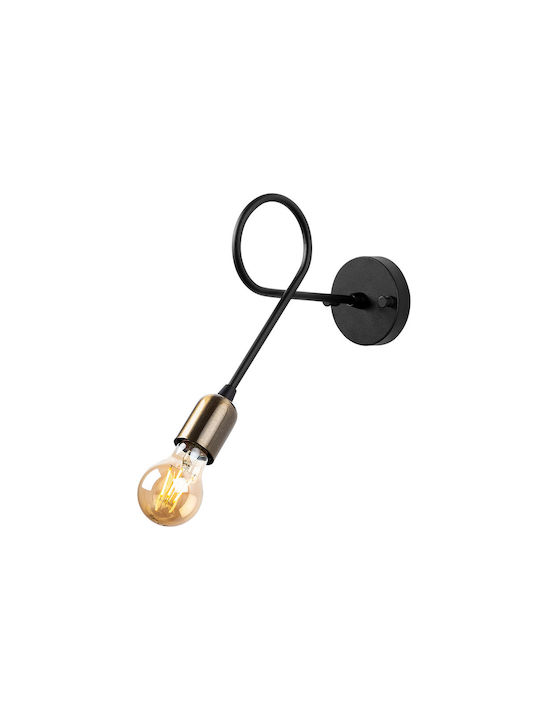 Opviq Vintage Lamp Wall with Socket E27 Black 12x12cm