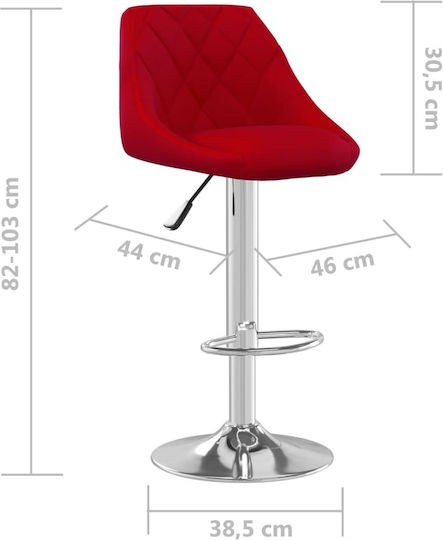 Scaune Bar cu Spătar & Înălțime Reglabilă Burgundia 46x44x82-103buc