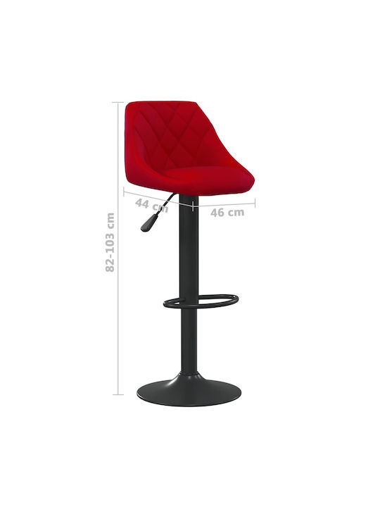 Stool Bar with Back & Adjustable Height Bordeaux 46x44x82cm