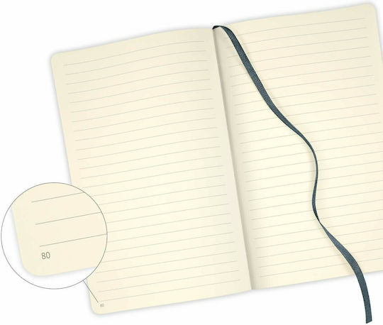Castelli Carnet A5 Cu dungi cu Elastic și Suport pentru Stilou Negru