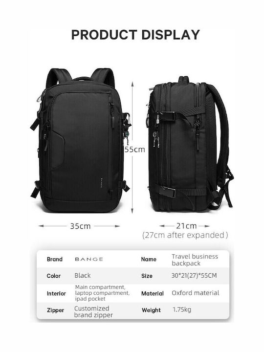 Bange Backpack Αδιάβροχο 45lt Μαύρο
