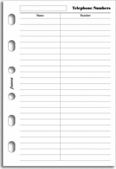 Filofax 20 Rezerve A6 Cu dungi Alb