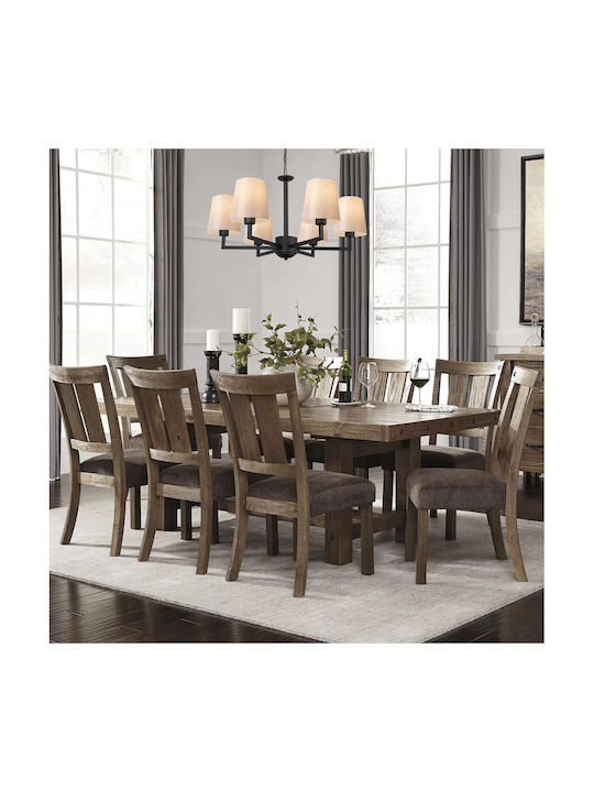 Opviq Profil-4644 Candelabru 6xE27 Ø80cm Negru
