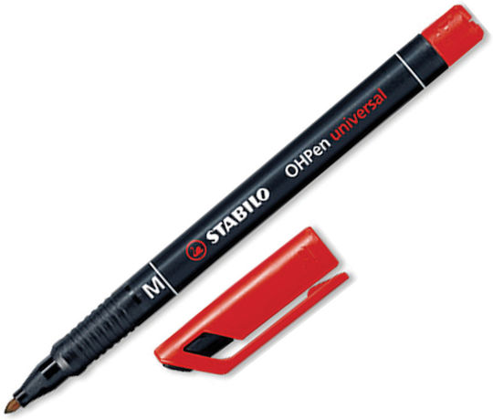 Stabilo ΟΗPen Universal M Transparency Marker 1mm Red