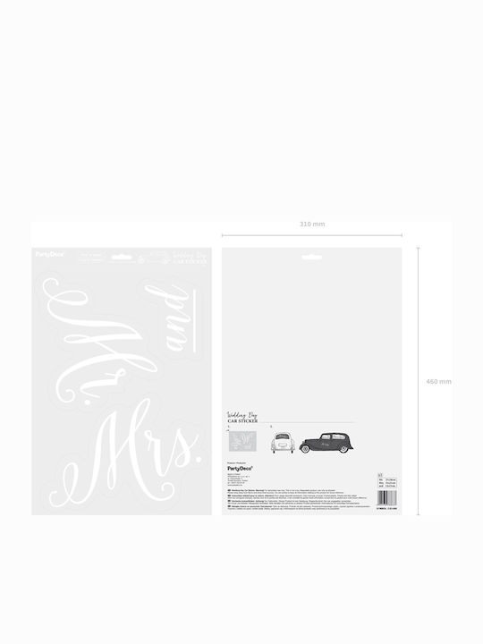 Wedding Car Sticker Mr. & Mrs