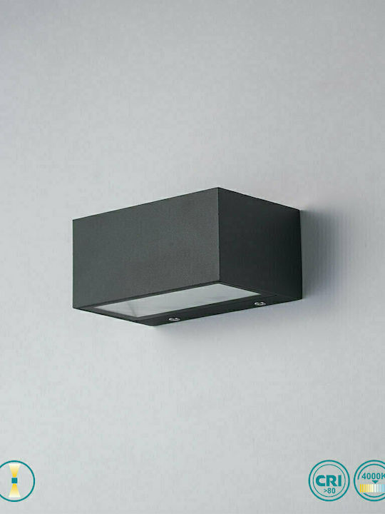 Fan Europe LED-W-Twin-S Wandmontierte Außen-Deckenleuchte LED IP54 12W mit Natürliches Weiß Licht Doppelstrahl 14x8.9x6.5εκ.