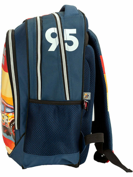 Gim Cars Race School Backpack Elementary With Water Bottle Holder Multicolour 27 Litre 35 x 20 x 46cm