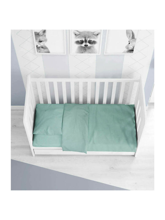 Dimcol Solid Baby Cotton Pillowcase Green 35x45cm