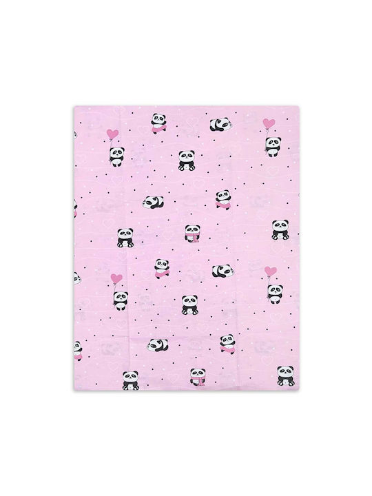 Dimcol Panda Детска калъфка за възглавница от 100% памук 111 Pink 35x45см. 1915817715811179