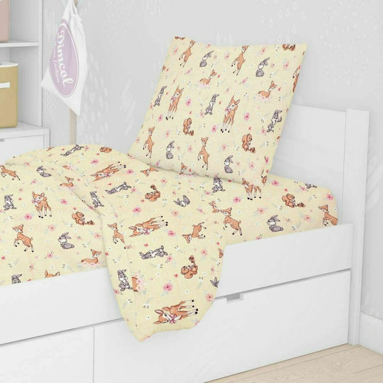 Dimcol Reindeer Baby Cotton Pillowcase Ecru 35x45cm