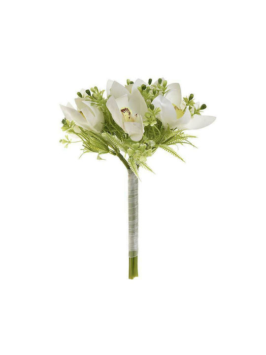 Inart Bouquet of Artificial Flowers White 30cm 1pcs