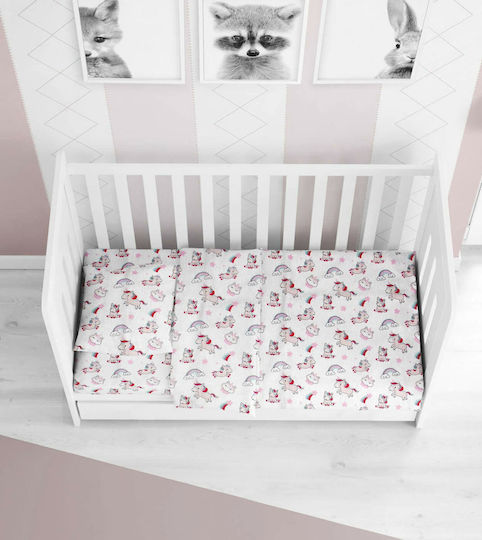 Dimcol Unicorn Baby Cotton Pillowcase Pink 35x45cm