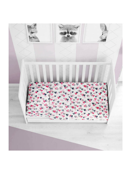 Dimcol Hearts Baby Cotton Pillowcase Pink 35x45cm