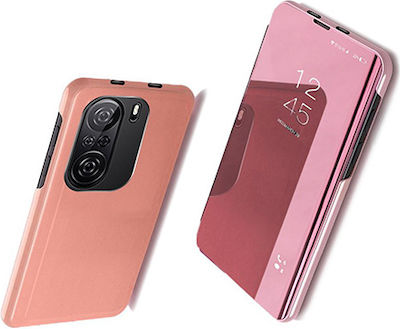 Hurtel Clear View Book Πλαστικό Ροζ Χρυσό (Poco F3)