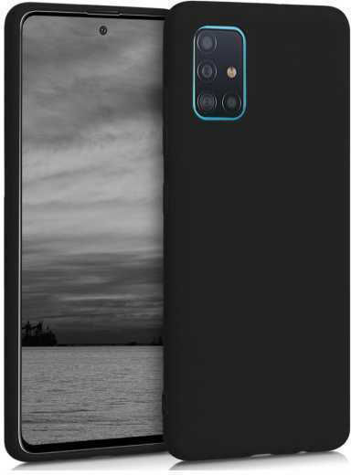 Matt Umschlag Rückseite Silikon 1.2mm Schwarz (Galaxy A71)