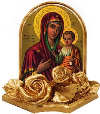 MOTHER OF GOD - (Set of 30 pieces) Gold plated Ceramic Baptismal Bonbonniere