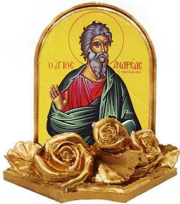 SAINT ANDREAS - (Set of 30 pieces) Gold plated ceramic baptismal bonbonniere