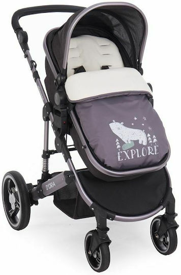 Kikka Boo Polar Bear Ποδόσακος Καροτσιού Αδιάβροχος Grey με Fleece Επένδυση 95x48εκ.