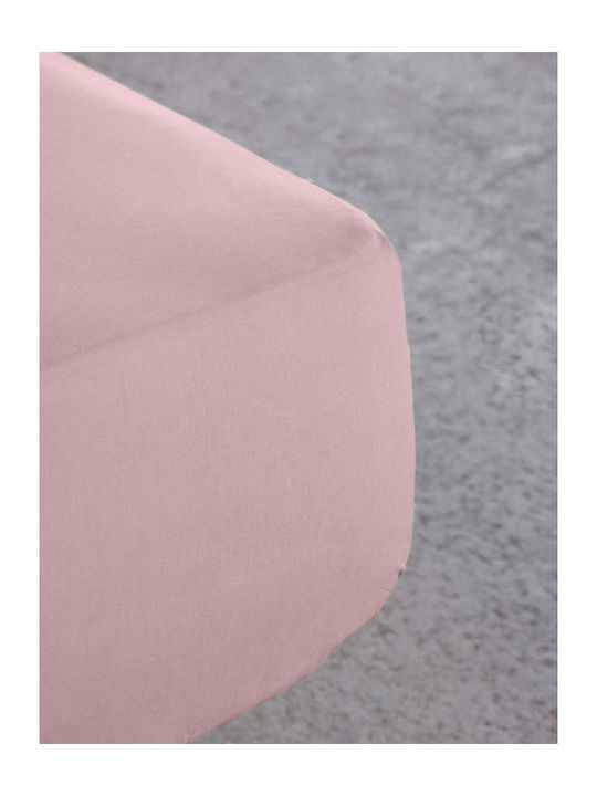 Nima Sheet Super-Double with Elastic 160x200+32cm. Primal 21502 Dusty Pink