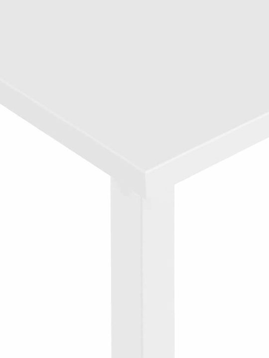 Desk Wooden with Bookshelf White with Metal Legs 80x40x72cm