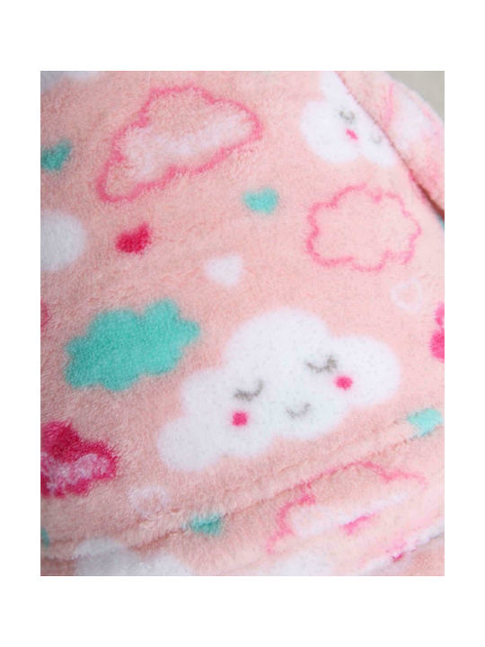 Pennie Kids Velvet Blanket Clouds 152x245cm Pink