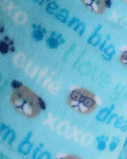 Pennie Velvet Blanket Dream Big Light Blue 152x245cm
