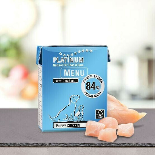 Platinum Pet Food & Care Menu Wet Food for Puppies in Cans with Chicken Grain-Free 375gr