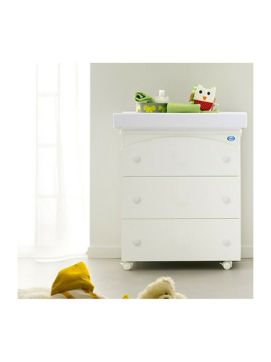 Tris Baby Dresser with 3 Drawers White 76x45x90cm