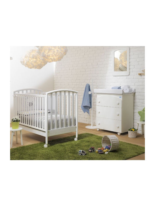 Tris Baby Dresser with 3 Drawers White 76x45x90cm