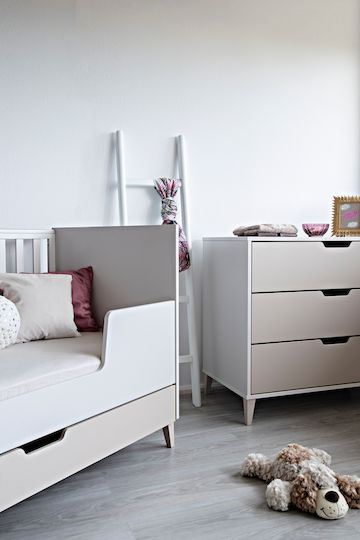 Juno Baby Wickelkommode mit 3 Schubladen Graue 100x55x90cm