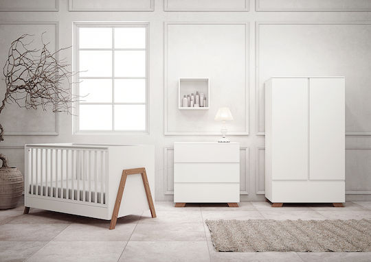 Oslo Baby Wickelkommode mit 3 Schubladen Weiß 95x50x91cm