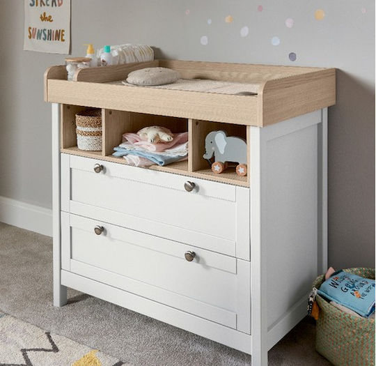Harwell Baby Kommode mit 2 Schubladen White / Natural 96.6x54.4x98cm