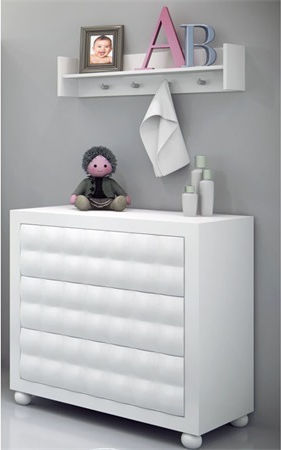 Eden Baby Wickelkommode mit 3 Schubladen Weiß 94x50x91cm