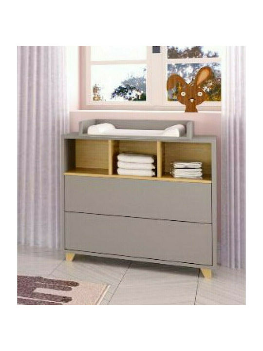 Baby Moon Βρεφική Συρταριέρα με 2 Συρτάρια Εκρού 96x48x90cm