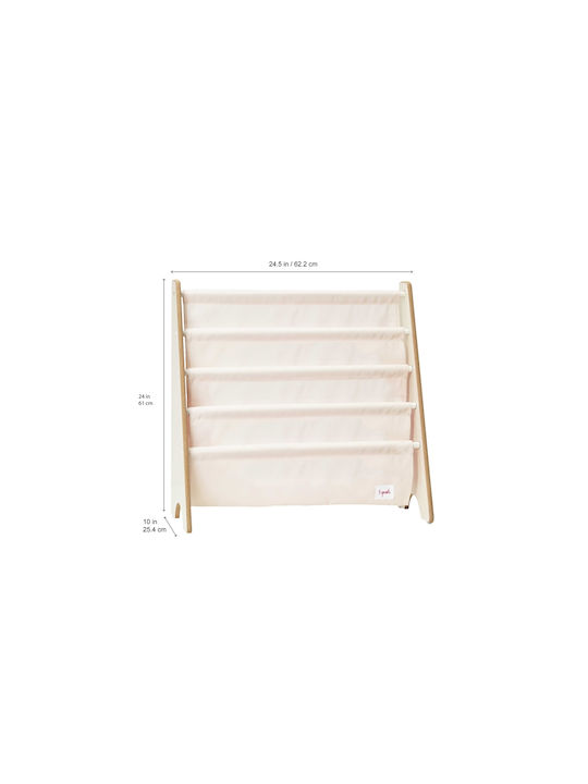 Kids Wooden Bookcase Yellow 25.4x25.4x61cm