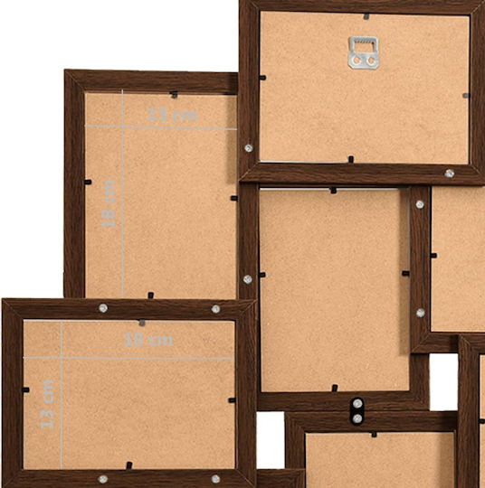vidaXL Multi Wandbilderrahmen Aus Hölzernem 10-Fach Dunkelbraun