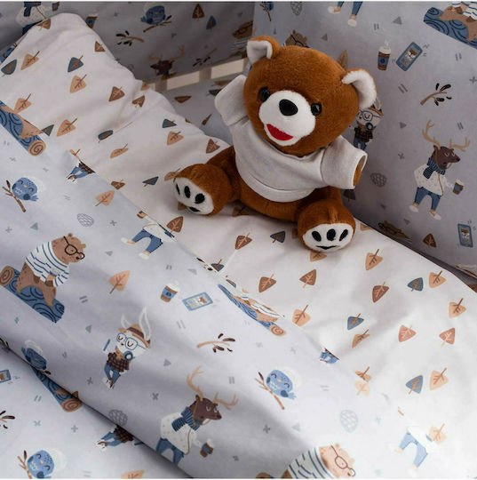 Vesta Home Сет Бебешка Долен Калъф с Калъфка за Възглавница Woodland Сив 120x160см. Vesta Home Сет Бебешка Долен Калъф с Калъфка за Възглавница Woodland Сив 120x160см.
