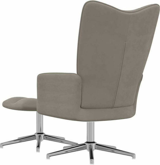 С поставка за крака Кадифен Light Grey 62x68x98см
