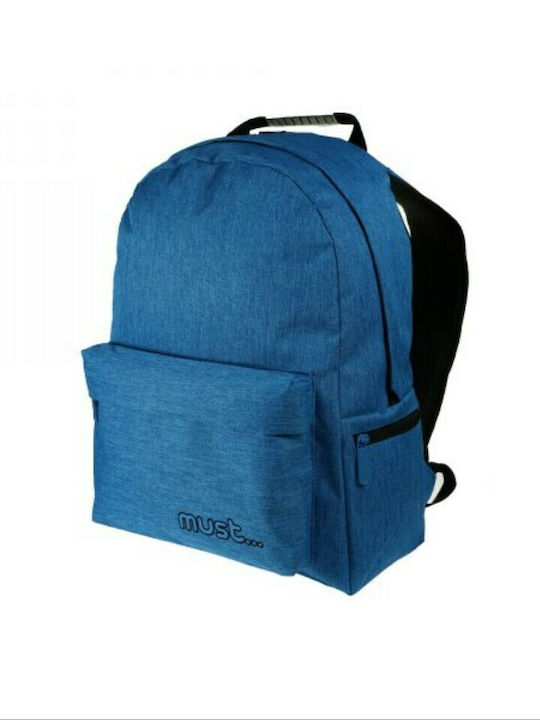 Must Team Monochrome Jean Schulranzen Rucksack Junior High-High School Blau mit Flaschenhalter 22Liter