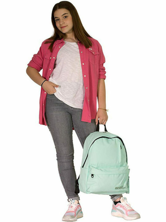 Must Team Monochrome Green School Bag Backpack Junior High-High School Green with Water Bottle Holder 22Liters