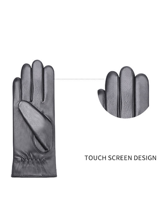 Women's Leather Touch Gloves Black