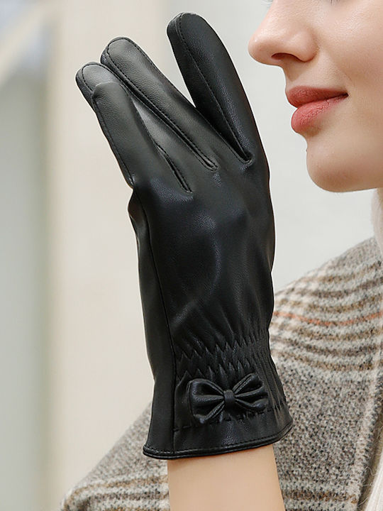 Women's Leather Touch Gloves Black